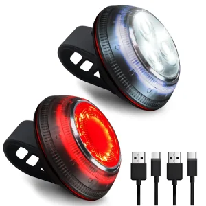 IP66 Water Resistant UFO Front LED Bike Light Bike Tail Light Bicycle Rear Light