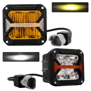 IP67 12V 24V Waterproof 90W Cube ZDWR3 Square 3.0 Inch Led Work Lamp DRL Amber for 4X4 Offroad Led Spotlight 6000K 3000K Fog