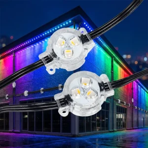 IP67 30mm UCS2904 RGBW SMD5050 LED Pixel Point Light Permanent Outdoor Eave Gemstone Track Lighting