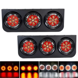 IP67 4inch Combination Tail Light Triple Dynamic Sequential Turn Signal Running Stop Brake Reverse Lamp Truck Trailer Tractor RV