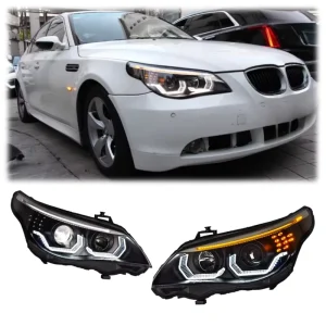 IP67 6000K LED Headlights Assembly for BMW 5 Series E60 Sequential Turn Signal DRL Projector Headlamps