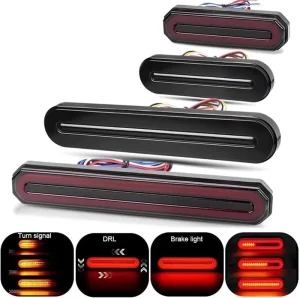 IP67 9inch Led Flowing Flash Turn Signal Combination Tail Light Driving Light Bar DRL RV Semi Truck Trailer LED Accessory Light
