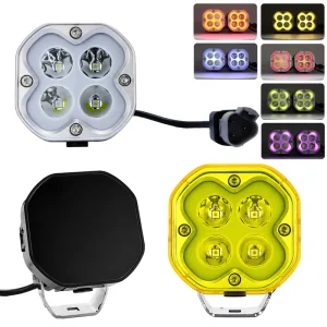 IP67 Amber Cover 12V 24V 160W Dynamic 7 Colors DRL 4 Laser Spotlight White LED Light Pod for Ultra Bright 4X4 Spotlight DT