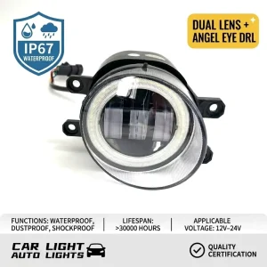 IP67 CREE 20W Dual Color Angel Eye Beam 81210 06100 LED Fog Light for Toyota SUV Modification