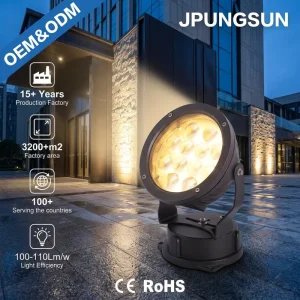 IP67 LED Outdoor Flood Light High Spotlight Aluminum Body Warm White Wall Mount