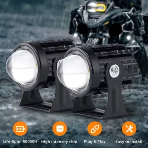IP67 Waterproof LED Motorcycle Spot Light 6W-12W Mini Driving Light 3000K-5000K Dual Color Off Road Fog Light for Motorcycle