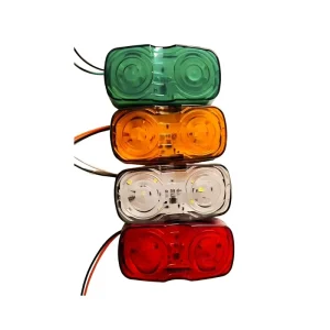IP67 Waterproof Sealed LED Side Marker Light Amber Red Dual Color Clearance Lamp Rectangular Trail Indicators for Truck Trailer