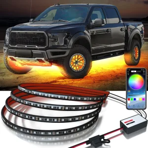 IP68 RGB LED Strip Light Underbody Exterior Ambient Lighting Kit Multi colored APP Control LED Car Underglow Strip Lights