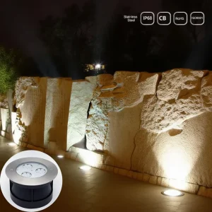 IP68 Waterproof 12W 15W 12V 24V Outdoor Stainless Steel Inground Deck Garden LED Underground Light IK07 3-Year Warranty CRI 80