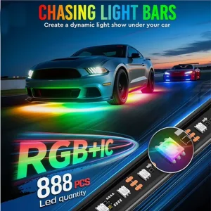 IP68 Waterproof 8pcs RGBIC Underglow LED Light Bars for SUV Exterior Lighting