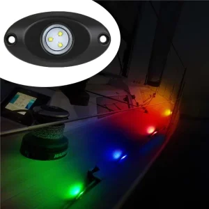 IP68 Waterproof 9W LED Courtesy Deck Light Auto Exterior Lighting for Boats Cars Trucks Jeeps SUVs Rock Lights for Vehicles