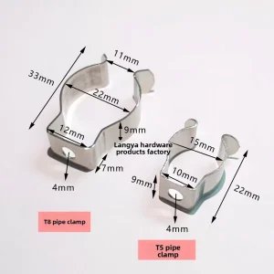 In-stock Stainless Steel T8/T5 Track Light Clip Lamp Holder Fixture Bracket LED Fluorescent Light Hardware Mounting