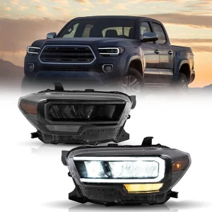 JC Upgrade Full LED Headlight Car Head Lamp Front Light Turn Signal for Toyota Tacoma