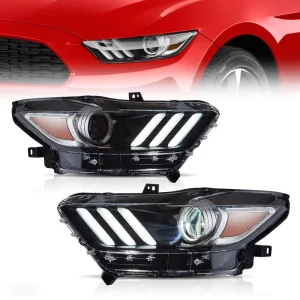 JC Upgrade Manufacturer Full LED Headlight Car HeadLight Assembly Head Lamp for Ford Mustang Front Lamp