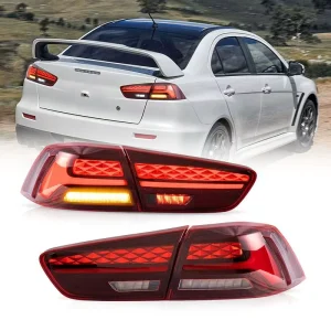 JC Upgrade Manufacturer LED Taillights With Sequential Car Tail Lights Assembly Rear Lamp for Mitsubishi Lancer EVO X