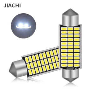 JIACHI 12V Festoon Interior LED Light Car Reading Lamp with 3014 SMD 18 27 30 33Leds 31mm 36mm 39mm 41mm Dome Lamp C5W C10W