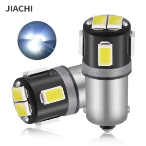 JIACHI New BA9S T4W T11 5630 6SMD 12V 6000K 2W Aluminum Plug and Play LED Bulb for Car Motorcycle Luz Dome Map Turn Signal Lights