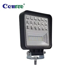 JSG52 Square LED Work Light 126W 5000LM 6000K Yellow Red Dual Color 12V Offroad Pod Light 4×4 ATV Truck Tractor Boat