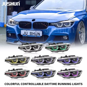 JUSHUN Headlamp Assembly for BMW 3 Series F30 F31 F35 M3 F80 Headlights Car Accessories RGB Style DOT and E Mark