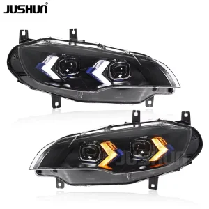 JUSHUN LED Headlight Assembly for BMW X6 E71 Arrow shaped High brightness Upgraded Headlights
