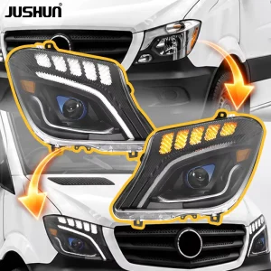 JUSHUN Led Projector Headlight for Mercedes-Benz Sprinter Upgrade Headlamp Daytime Running Lights Car Accessories