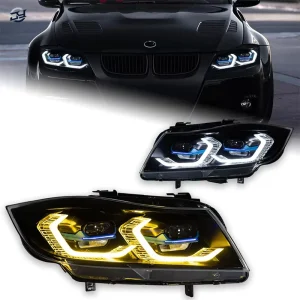 JY Car LED Headlight for 3 Series E90 Models Yellow White Laser Headlights Turn Signals DRL Plug and Play 12V New