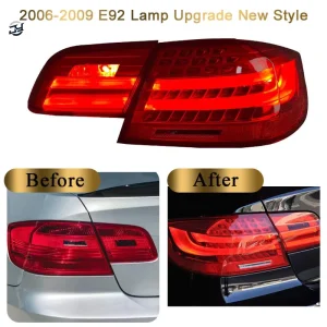 JY RR Fog DRL Brake Lights Turn Signals Dynamic LED Taillights Transparent Lens 12V Plug Play 6000K