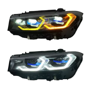 JY for 3 Series G20 Headlight Assembly Modification Spoon Shaped Dual-Color LED Daytime Running Lights Laser 12V 6000K