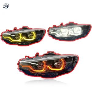 JY for 4 Series M4 F32 F82 Spoon Style Two Tone M3 F80 LED Headlights 6000K Yellow White DRL Plug