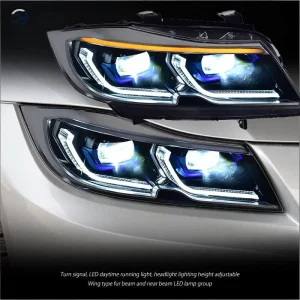 JYGD Plug and Play LED Headlights for E90 3 Series 05-12 Sequential Signal Design High Beam Projector