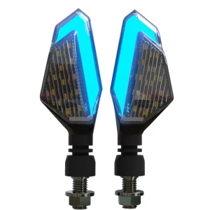 KEBOSIED Motorcycle Turn signal 22 Leds Two Color Turn signal V Motorcycle LED Turn Light