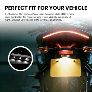 KS16 043 12V Ultra Thin LED License Plate Light 3 P2 LEDs 44x12x7mm for Motorcycle Car Trailer