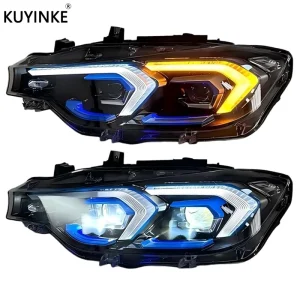 KUYINKE for BMW F30 F35 Headlights 328i 335i 330d LCI Head Lamp Upgrade Laser Style Front Lights Assembly Conversion Yellow DRL