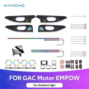 KYNCHO For GAC Empow 64 Color LED Car Ambient Light Symphony Bluetooth APP Control 12V Auto Interior Lighting Invisible Design