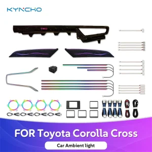 KYNCHO For Toyota Corolla Cross 64 Color LED Car Ambient Light Bluetooth APP Control 12V Auto Interior Lighting Invisible