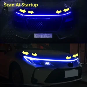 Kaidengzhe Highlight 150cm 180cm Flexible Led Hood Light Daytime Running Light Exterior Decoration Light Strip Scanning DRL IP68