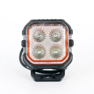 LANSEKO 3.3 Inch Square LED Pod Lights 20W 1300LM Spot Flood Beam With Amber DRL Auxiliary Offroad Assembly Led Working Lights