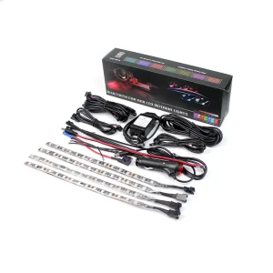 LANSEKO Hot Sales 18 in 1 Auto Interior Ambient Lights With Easy to Install Fiber Optic Strip by APP Control RGB Symphony Lights