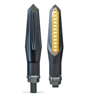 LEADWAY 12V Amber Flashing Turn Signal Lights Plastic + LED Universal Fit for Motorcycle Body Systems Indicator Turning Lights