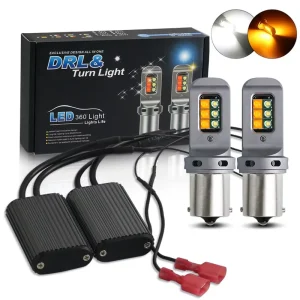 LED 1156 PY21W BAU15S P21W BA15S T20 7440 W21W WY21W Dual Color Double Mode Canbus No Error DRL Turn Signal Lamp White Yellow