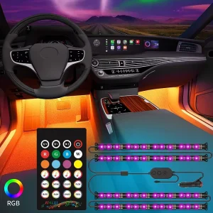LED 12V 12 18 Pcs RGB DJ Music Multicolor IP67 Waterproof Car Interior Atmosphere Lights