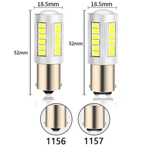 LED 33SMD 5630 P21W BA15S 1156 1157 LED Auto Parking Tail Light Bulbs Car LED Reversing Lights Signal Lamp Turn Signal Light