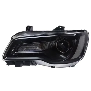 LED 6000K Daytime Running Light with Bifocal Lens Assembly H4 Shape Headlight for 11-24 Chrysler 300C Halogen & Xenon