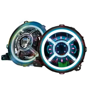 LED 9 Inch Headlights Kit Fit for Jeep Wrangler JL With Hi Lo Beam and RGB Halo