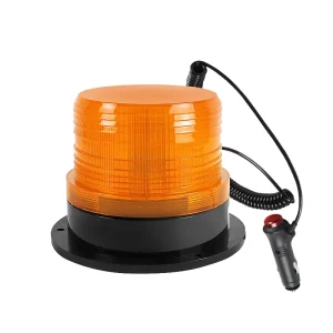 LED Amber Strobe Light Flashing Emergency Warning Beacon Magnetic Mount for Golf Carts UTV Car Bus 12-24V 50,000 Hours Bulb