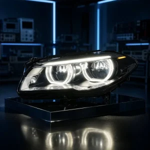 LED Angel Eyes Headlight Assembly for BMW 5 Series F10 F18 12V 55W DRL with Original Halogen Xenon Fit