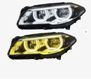 LED Angel Eyes Headlight Assembly for BMW 5 Series F10 F18 2011-2017 12V 36W DRL with Original Halogen Xenon Fit