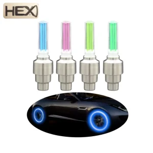 LED Auto Exterior Lighting Wireless Tire Valve Light Neon Lamp Car Bike Motorcycle Wheel Valve Cap Decorative Light