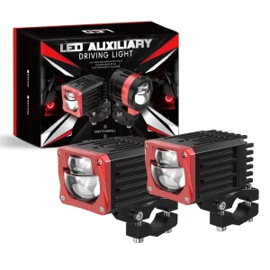 LED Auxiliary Driving Lights 40W Low 60W High Beam Dual Solenoid Wide Long Range Lighting Universal for Motorcycle Car Truck