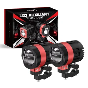 LED Auxiliary Driving Lights with Dual Solenoid 40W 60W High Low Beam Round Fog Light for Motorcycle Off road